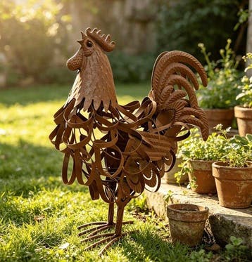 Figuur - Rooster garden sculpture - Metaal, IJzer