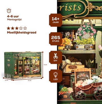 CuteBee Miniatuurhuisje Blossom Florists – Houten 3D Puzz., Verzenden, Nieuw