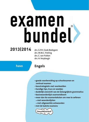 Examenbundel 2013/2014 Havo Engels - Bodegom, Verzenden, Gelezen