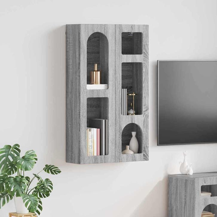 vidaXL Hangkast met plank Grijs Sonoma 59 x 20 x 100 cm, Huis en Inrichting, Kasten | Overige, Nieuw, Verzenden