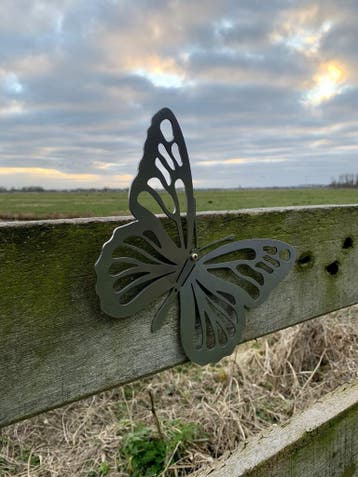 Tuindecoratie vlinder | klein 18.0 cm x 26.0 cm, Verzenden, Nieuw