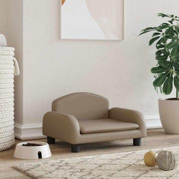vidaXL Hondenmand 50x40x30 cm kunstleer cappuccinokleurig, Dieren en Toebehoren, Verzenden, Nieuw