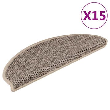 vidaXL Trapmatten zelfklevend 15 st sisal-look 65x21x4 cm, Verzenden, Nieuw