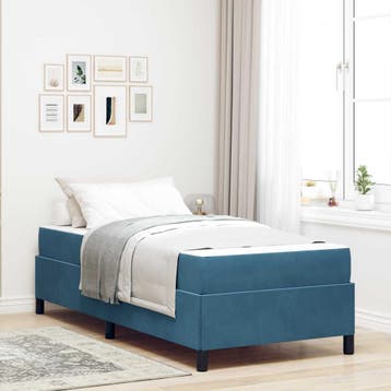 vidaXL Bedframe Donkerblauw 80 x 200 cm Stof, Verzenden, Nieuw, Blauw, Stof
