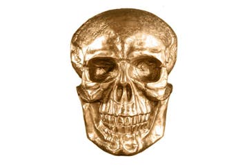 Exclusief wandsculptuur SKULL XXL 40cm gouden decoratieve, Ophalen of Verzenden, Nieuw