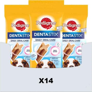 14x Pedigree Dentastix Hondensnacks Medium Single 5-pack..., Verzenden, Hond