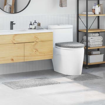 vidaXL Antislip Badmat Set 3 st Grijs 50 x 80 cm PP, Huis en Inrichting, Verzenden, Nieuw, Grijs