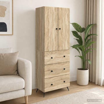 vidaXL Kastenset 2 st 66 x 34,5 x 90 cm Bewerkt hout Sonoma, Verzenden, Nieuw
