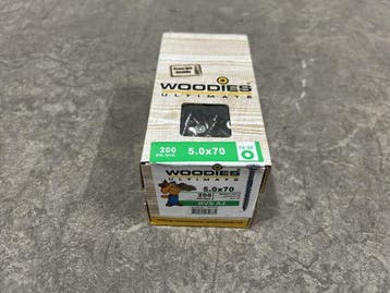 Veiling - 4x Woodies spaanplaatschroef 5,0×70mm rvs TX25 20, Nieuw