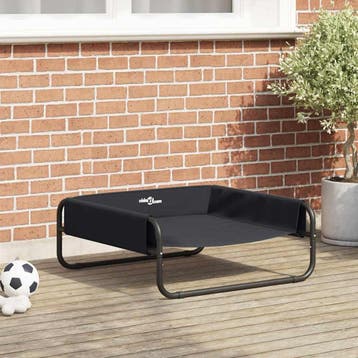 vidaXL Hondenbed Zwart 75 x 75 x 30 cm Staal, Verzenden, Nieuw