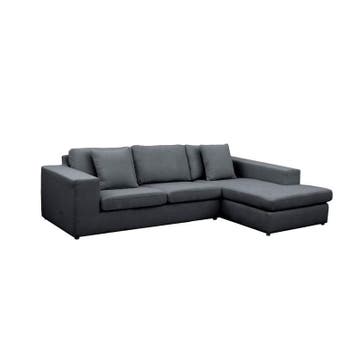 Loungebank Lelystad - loungebanken - Antraciet, Nieuw, 150 cm of meer, Stof, 250 tot 300 cm
