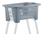Wasmand op poten grijs 38 liter 39 x 59 x 29 cm kunststof, Verzenden, Nieuw