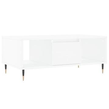Salontafel 90x50cm Wit - Retourdeal - 33% Korting, 50 tot 100 cm, Zo goed als nieuw, Metaal, Modern