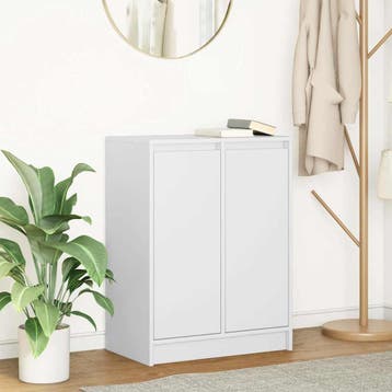 vidaXL Dressoir 57x34x76 cm bewerkt hout wit, Verzenden, Nieuw, 50 tot 100 cm, 25 tot 50 cm