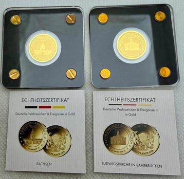 Tsjaad. 3000 Francs ND Alemania , oro 2x1/500 Oz (.999)