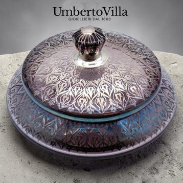 Importante Centro Tavola con Coperchio in Vetro di Murano, Antiek en Kunst