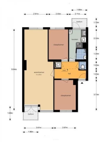 Te Huur 3 Kamer Appartement Zwanenvechtlaan In Utrecht, Huizen en Kamers, Huizen te huur, Utrecht-stad, Direct bij eigenaar, Appartement