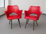Fauteuil - Metaal, Synthetisch leder - Paar vintage