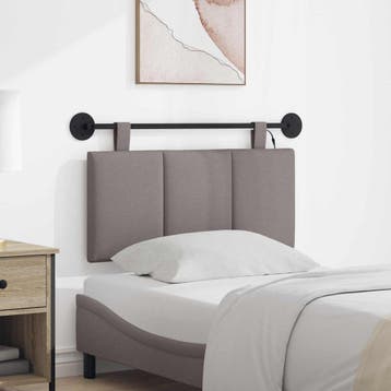 vidaXL Hangend hoofdbord Taupe Fluweel, Verzenden, Nieuw, Stof