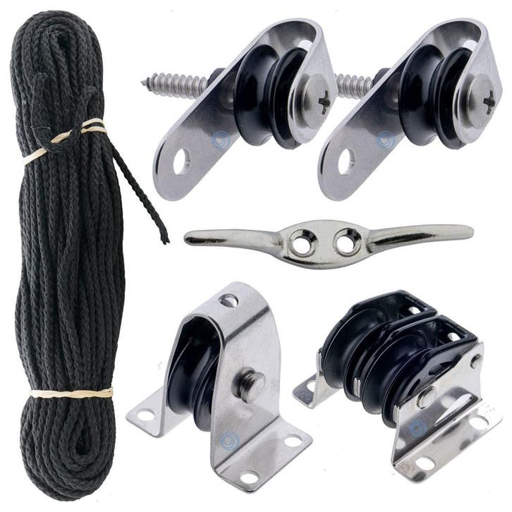 RVS Schaduwdoek katrolset - AISI316, Doe-het-zelf en Verbouw, IJzerwaren en Bevestigingsmiddelen, Verzenden