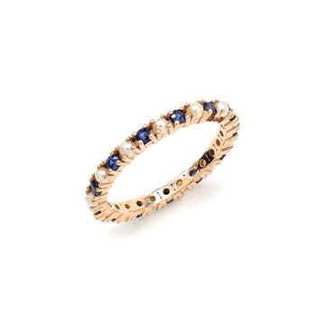 Eeuwigheidsring - 14 karaat Roségoud - 0.68ct. tw. Saffier -