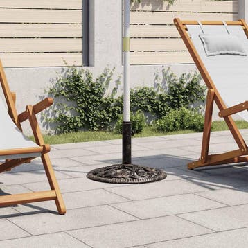 vidaXL Parasolvoet 12 kg 48 cm gietijzer bronskleurig, Verzenden, Nieuw, Minder dan 1 meter, Parasolvoet