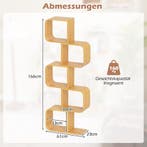 LIVSK Bamboe Boekenplank - S-vormig Ontwerp met 2 Vakken - K, Verzenden, Nieuw