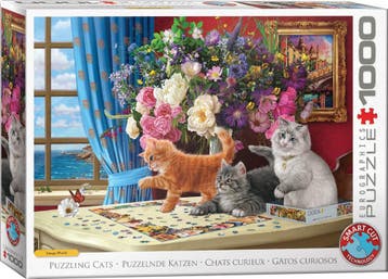 Puzzelende Poesjes Puzzel (1000 stukjes) | Eurographics -, Hobby en Vrije tijd, Denksport en Puzzels, Verzenden, Nieuw