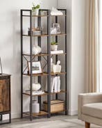 Boekenkast met 6 Niveaus – Industriële Stijl – 40x30x187,5cm, Huis en Inrichting, Met plank(en), Verzenden, Nieuw, 150 tot 200 cm