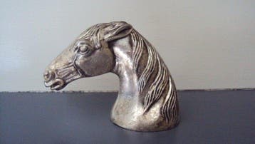 Flessenopener - zilverwit metaal - open fles paard