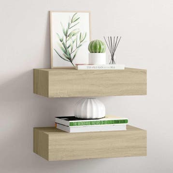 vidaXL Wandschappen 2 st met lade 40x23,5x10 cm MDF, Verzenden, Nieuw