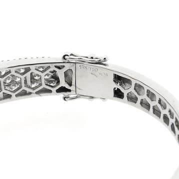 Witgouden armband met diamanten; Maat S/M (Slavenarmband), Gebruikt, Ophalen of Verzenden, Met edelsteen, Goud