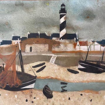 Yves Ganne (1931-2019) - Phare breton - port en Bretagne, Antiek en Kunst