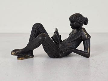 Gerda Rubinstein - Beeld, Boekenwurm - 6.5 cm - Brons