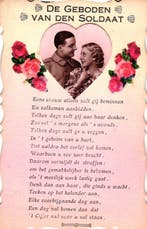 Fantasie - Wenskaarten - militair - vrouw - kind - man -, Verzamelen, Gelopen