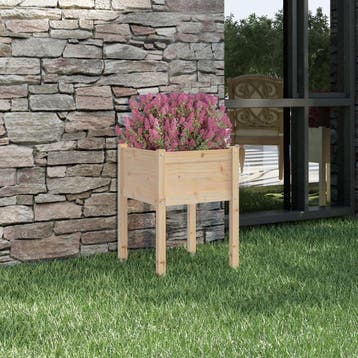 vidaXL Plantenbak 50x50x70 cm massief grenenhout, Verzenden, Minder dan 60 cm, Nieuw, 60 cm of meer