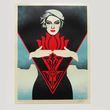 Shepard Fairey (OBEY) (1970) - Obey Noir Flower Woman (Blue)