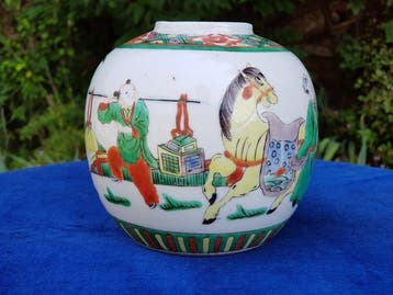 Antieke Chinese Famille Verte Spelende jongens Porseleinen, Antiek en Kunst