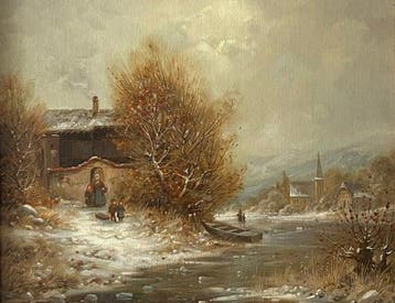 Andreas Szeha (XX) - Romantische Winterlandschaft mit