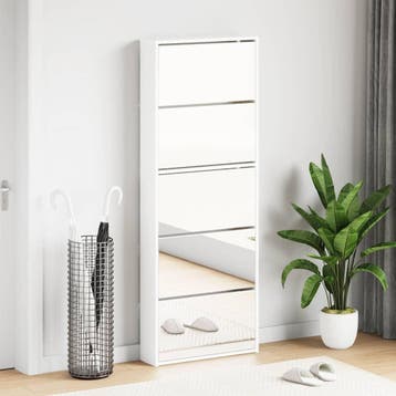 vidaXL Schoenenkast met spiegel 5-laags 63x17x169,5 cm, Verzenden, Nieuw