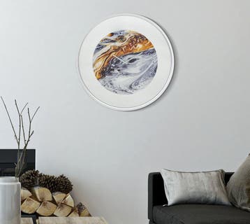 WANDKLOK SPIEGEL GRIJS CM Ø 60X5 - 647640000, Ophalen of Verzenden, Nieuw