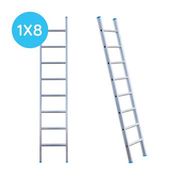 Eurostairs Ladder enkel recht 1x8 sporten, Doe-het-zelf en Verbouw, Ladders en Trappen, Verzenden, Nieuw, Ladder