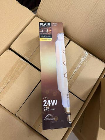 Ca. 32x Decoratieve LED buislampen, Flair, LED TT75 / E27, Nieuw