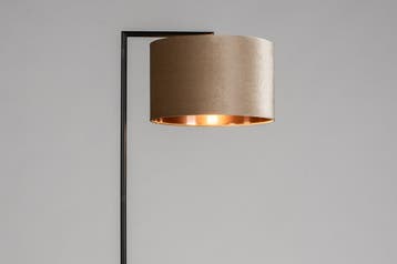 Rietveld Vloerlampen - Zwart, Taupe, Roodkoper - Stof, Metaa, Verzenden, Nieuw