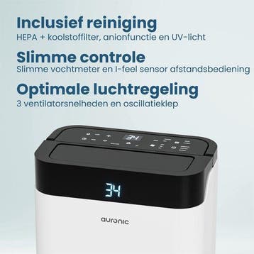 2dekans | Auronic Luchtontvochtiger en Luchtreiniger -, Ophalen of Verzenden, Zo goed als nieuw