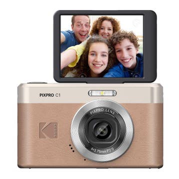 Kodak Pixpro C1 Camera Kit Bruin - Nieuw!, Audio, Tv en Foto, Fotocamera's Digitaal, Nieuw, Ophalen of Verzenden, Kodak, Geen optische zoom