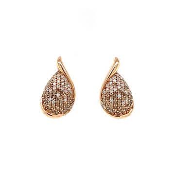 Rosegouden oorstekers met diamant 14 krt* nieuw, Sieraden, Tassen en Uiterlijk, Oorbellen, Verzenden, Zo goed als nieuw, Goud