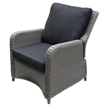Bilbao lounge tuinstoel verstelbaar grijs, Ophalen of Verzenden, Nieuw, Wicker