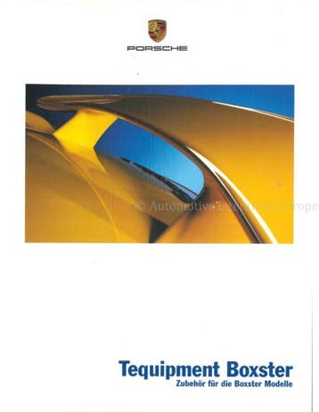 2003 PORSCHE BOXSTER TEQUIPMENT BROCHURE DUITS, Boeken, Nieuw, Porsche, Author