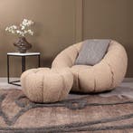 DS4U Olivia fauteuil set teddy - beige, Ophalen of Verzenden, Nieuw